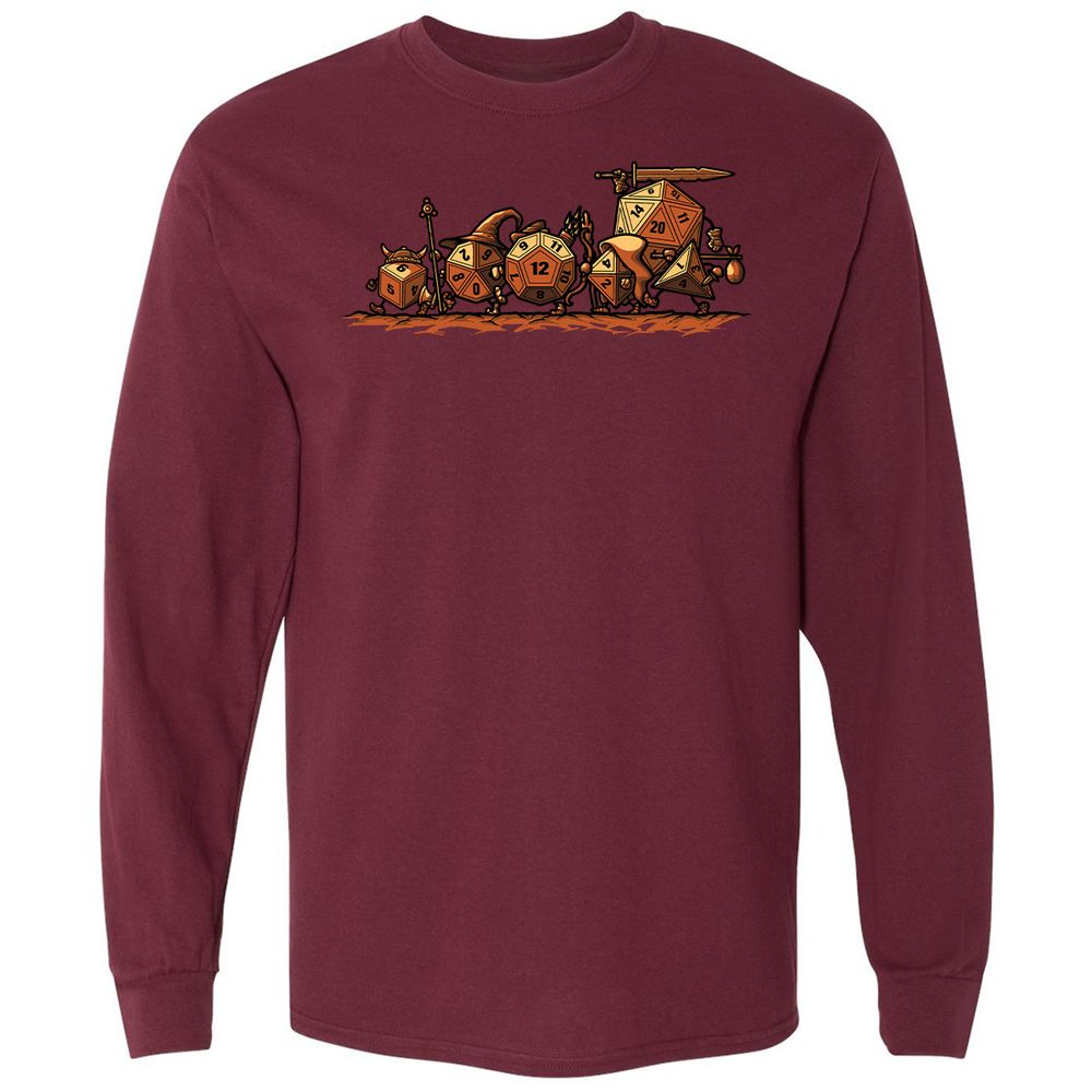 Fellowship Of The Dices Long Sleeve T-Shirt - Maroon - 11