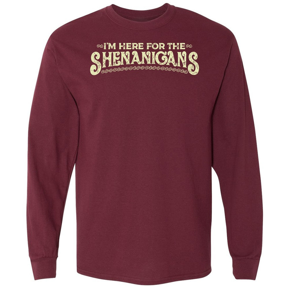 Here For The Shenanigans Long Sleeve T-Shirt - Maroon - 11