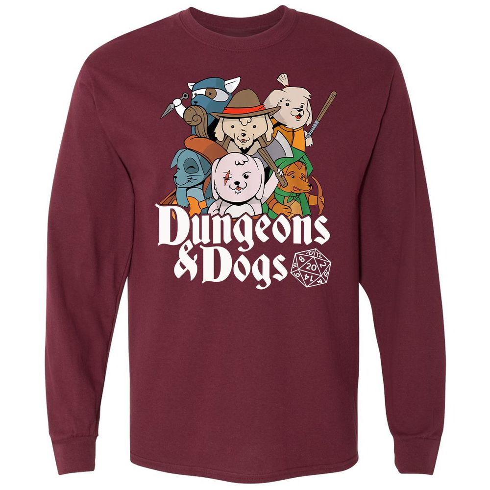 Dungeons & Dogs Long Sleeve T-Shirt - Maroon - 11