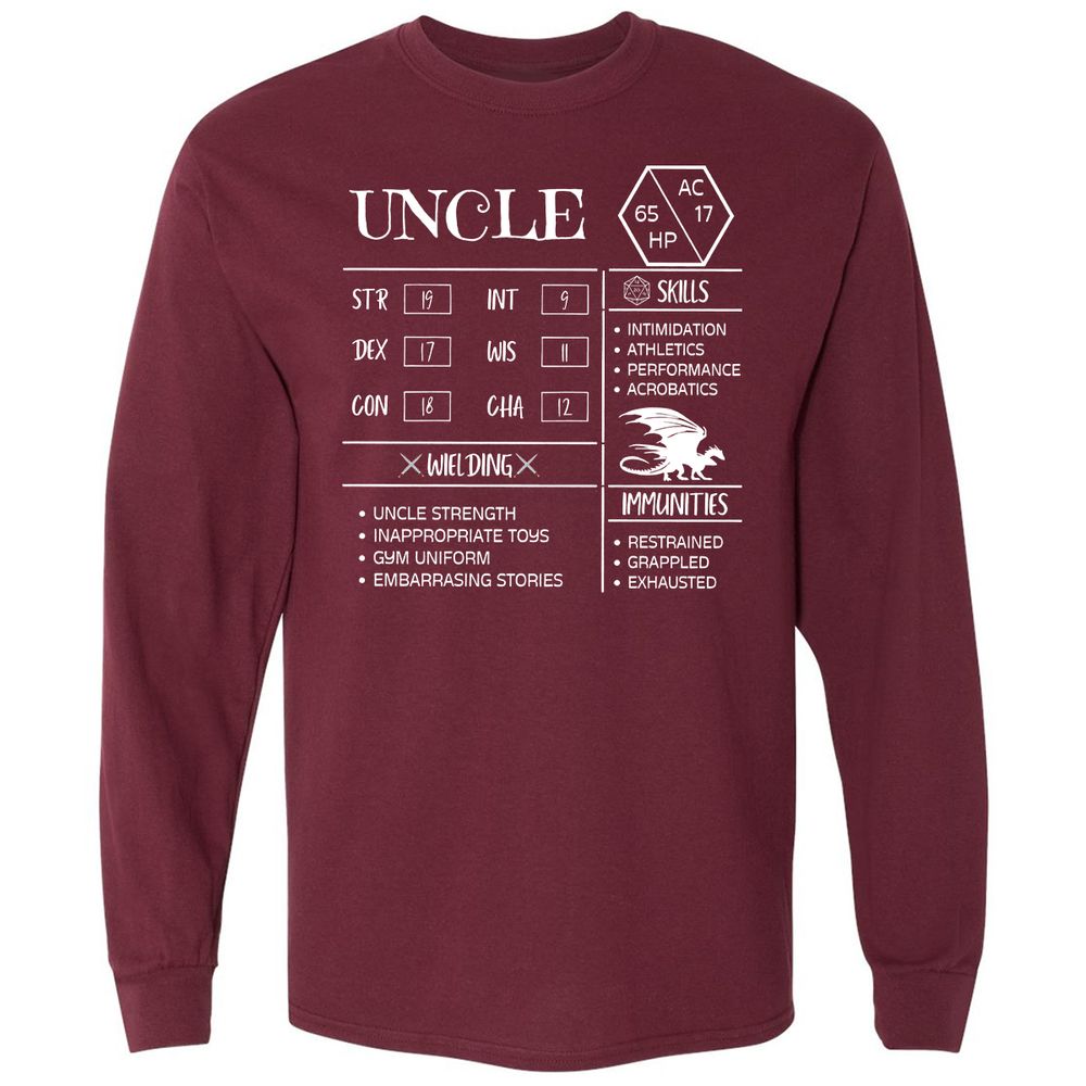 Uncle Stats 2 Long Sleeve T-Shirt - Maroon - 11