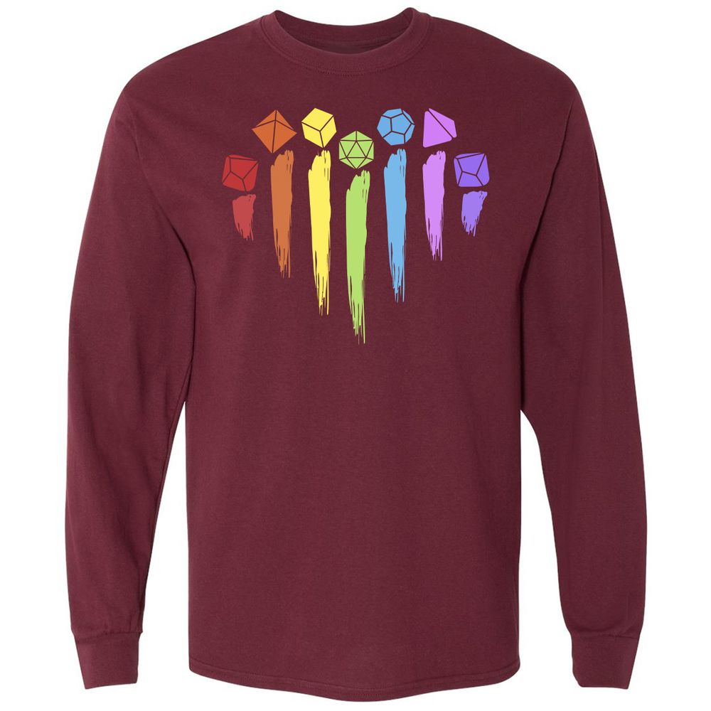 Dice Rainbow Heart Shape - Maroon - 11