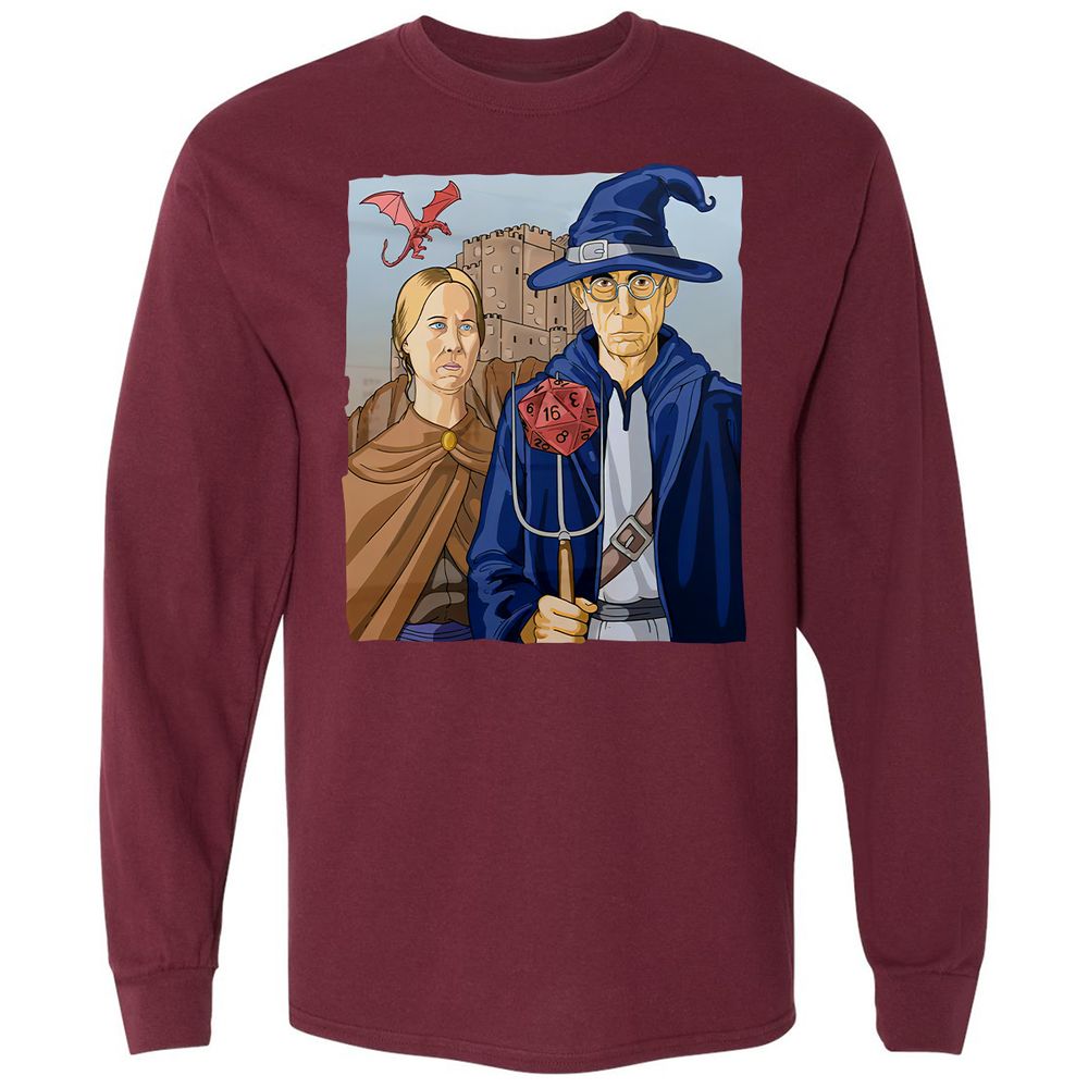 DnD Gothic Long Sleeve T-Shirt - Maroon - 11