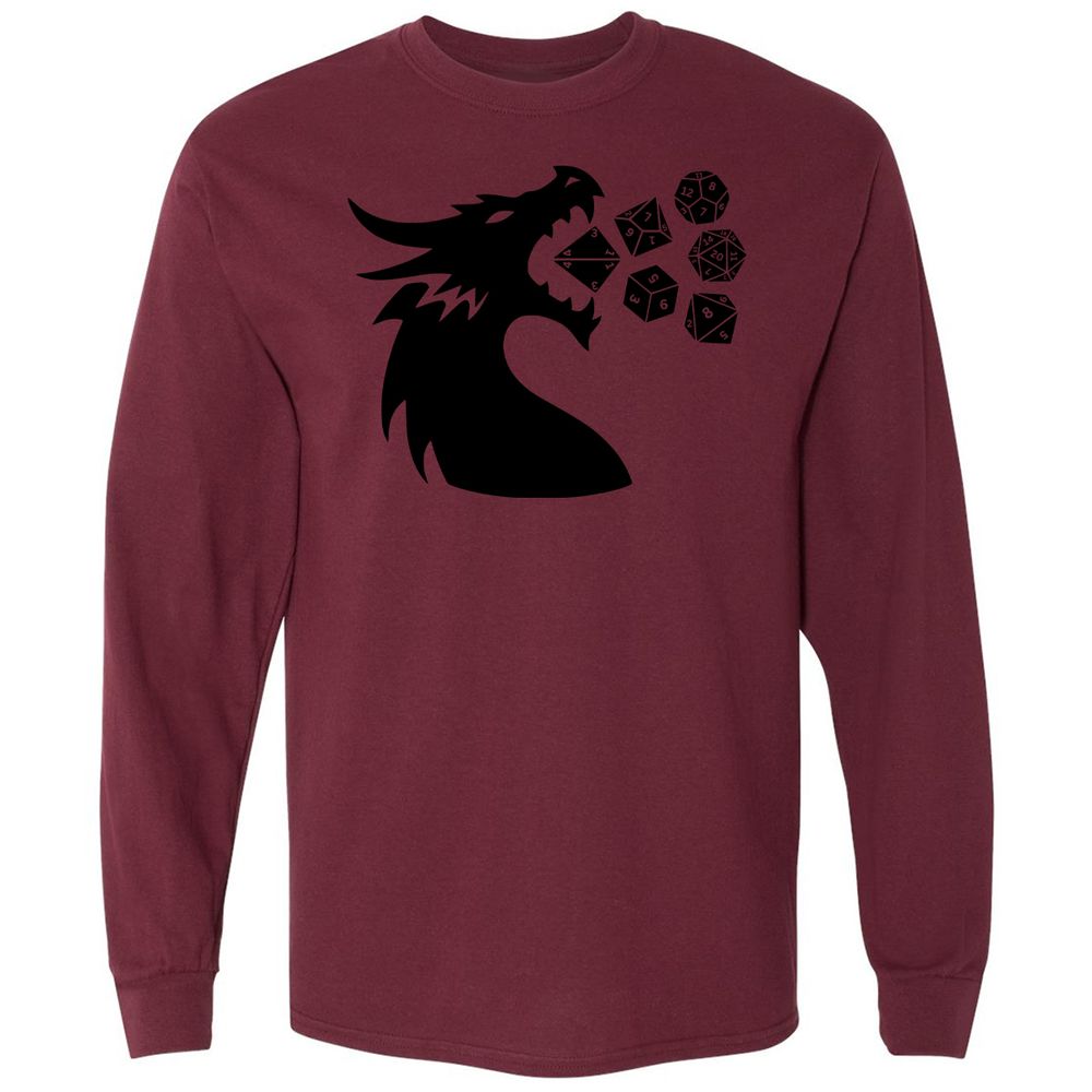 Pac And Dragon Long Sleeve T-Shirt - Maroon - 11