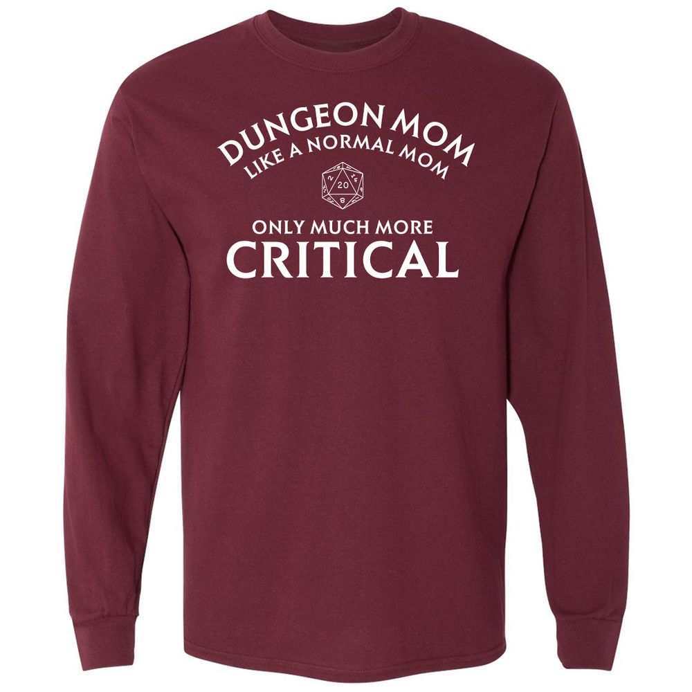 Dungeon Mom Normal Mom Long Sleeve T-Shirt - Maroon - 11