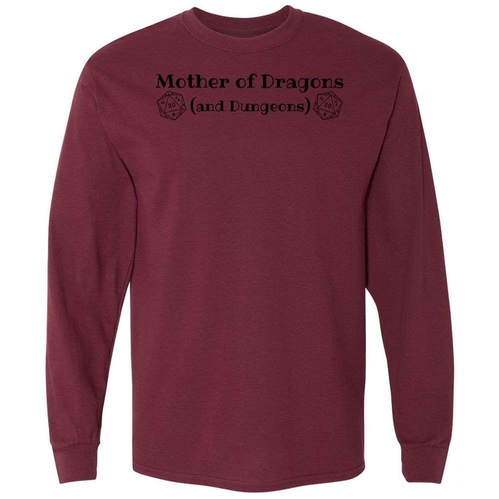 Mother Of Dragons Long Sleeve T-Shirt - Maroon - 11