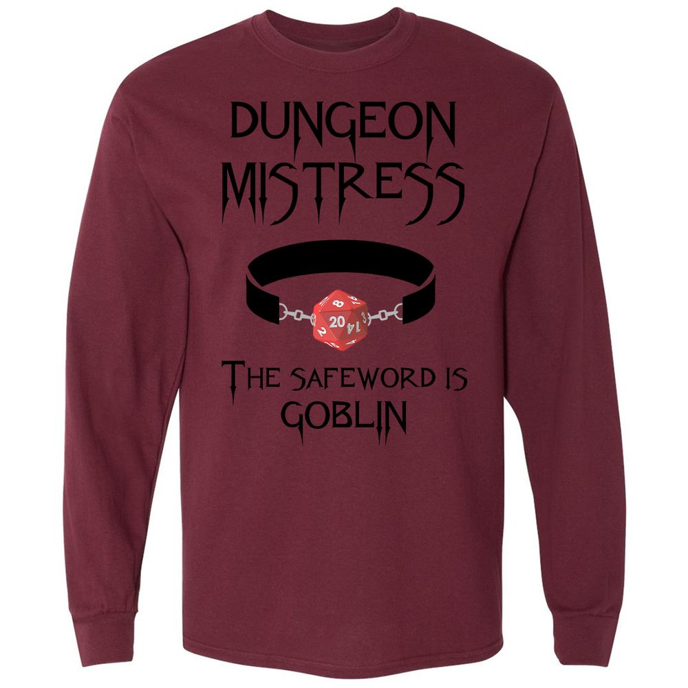 Dungeon Mistress Long Sleeve T-Shirt - Maroon - 11