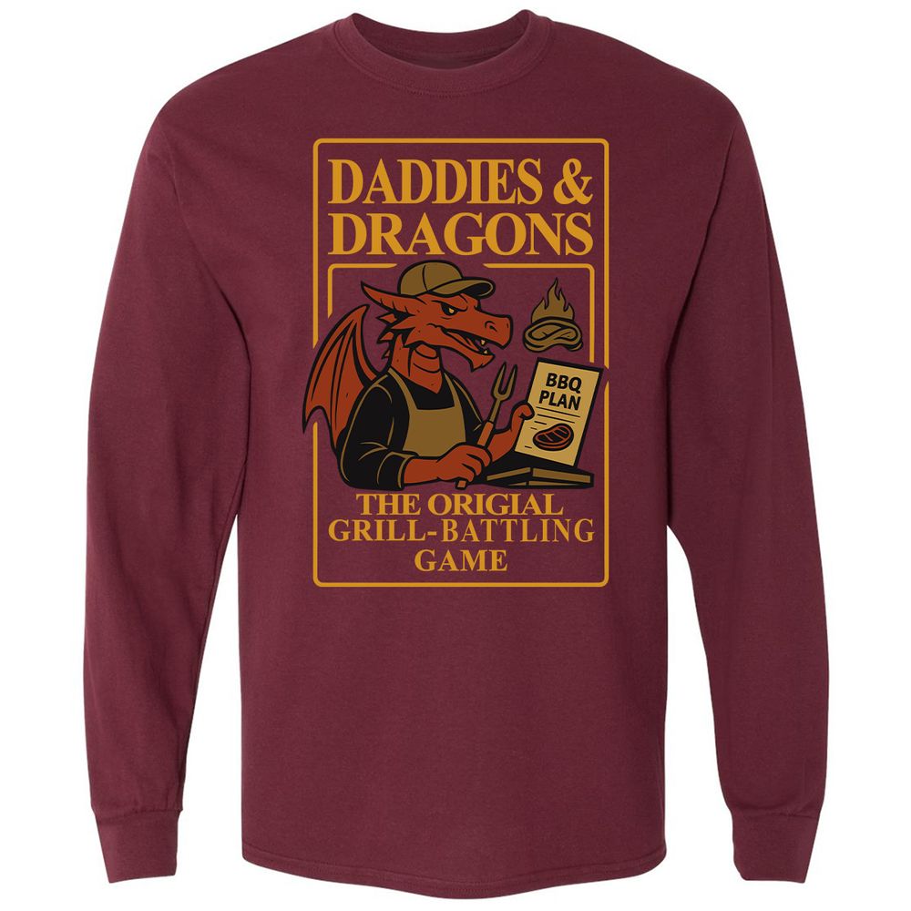 Daddies & Dragons Long Sleeve T-Shirt - Maroon - 11