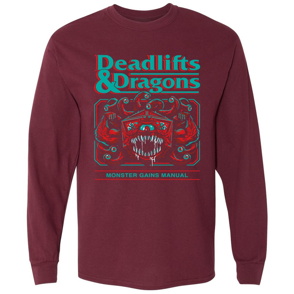 Deadlifts & Dragons Beholder - Maroon - 11