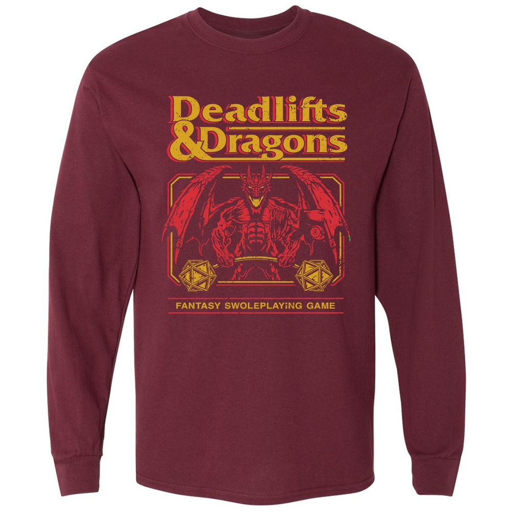 Deadlifts & Dragons - Maroon - 11