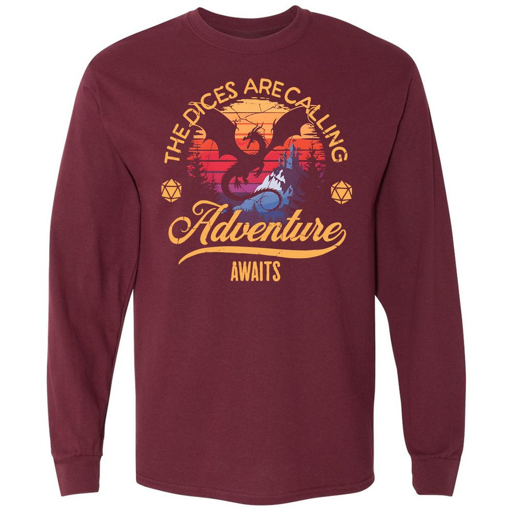 The Dices Are Calling Long Sleeve T-Shirt - Maroon - 11