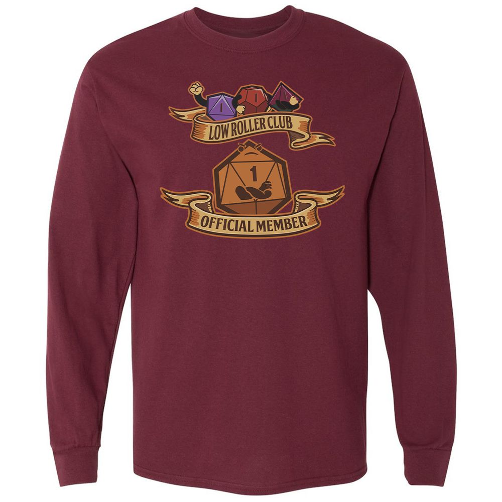Low Roller Club Long Sleeve T-Shirt - Maroon - 11