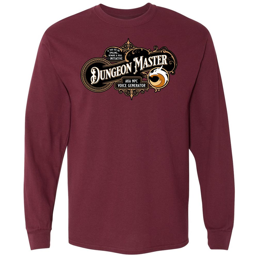 Dungeon Master Long Sleeve T-Shirt - Maroon - 11