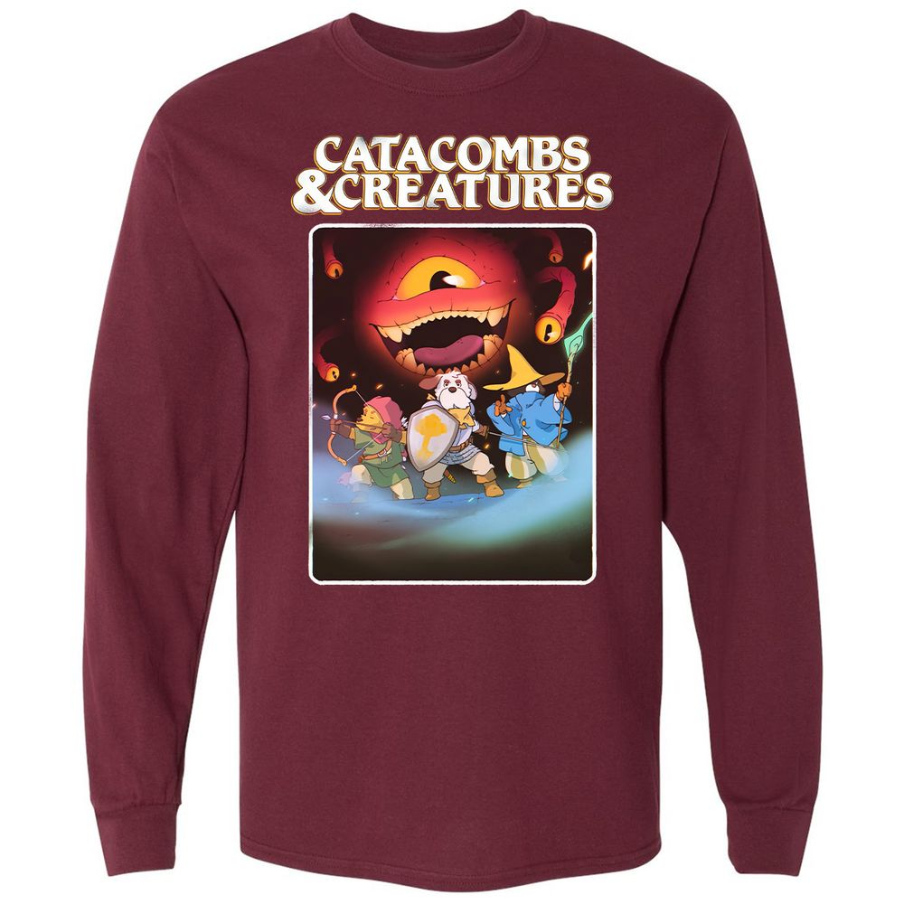 Catacombs & Creatures Long Sleeve T-Shirt - Maroon - 11