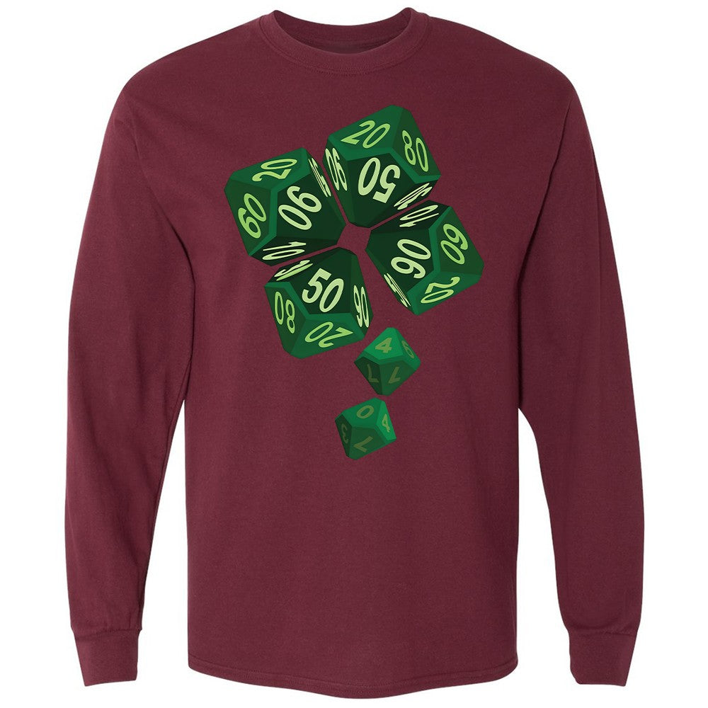 Dice Clover Long Sleeve T-Shirt - Maroon - 11