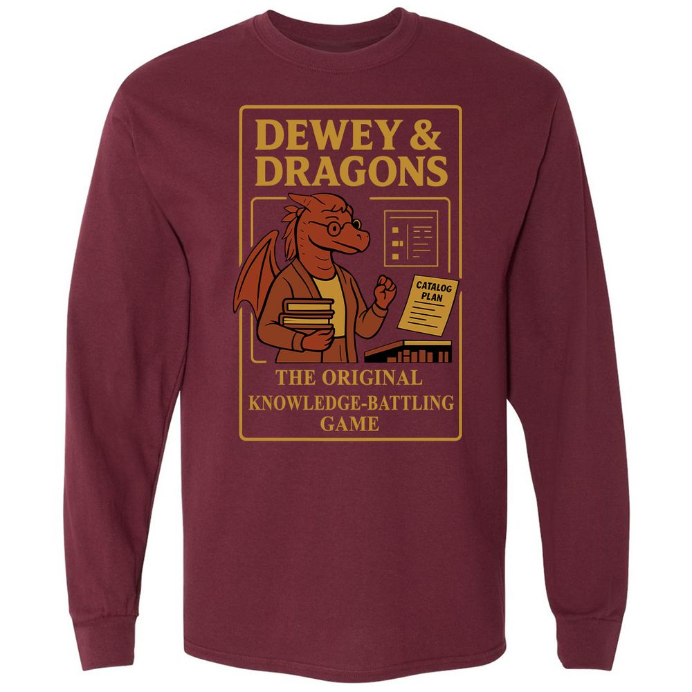 Dewey & Dragons Long Sleeve T-Shirt - Maroon - 11