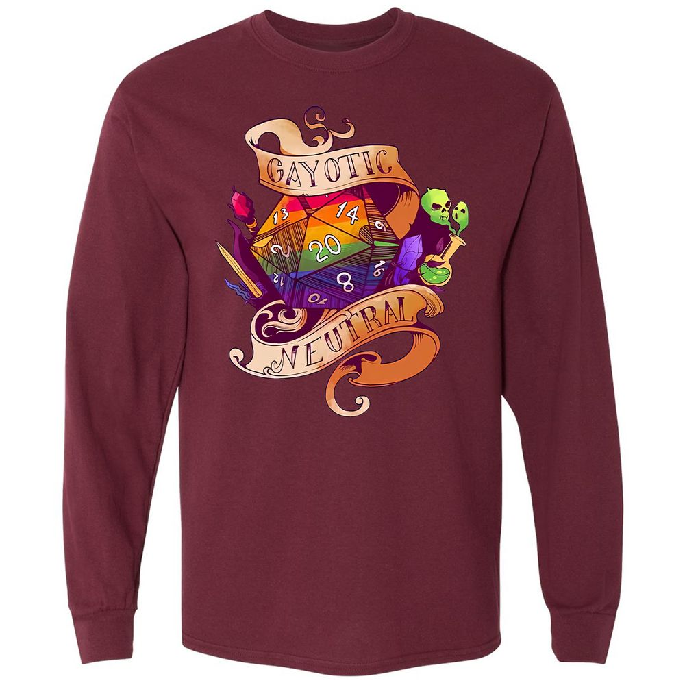 Gayotic Neutral Long Sleeve T-Shirt - Maroon - 11