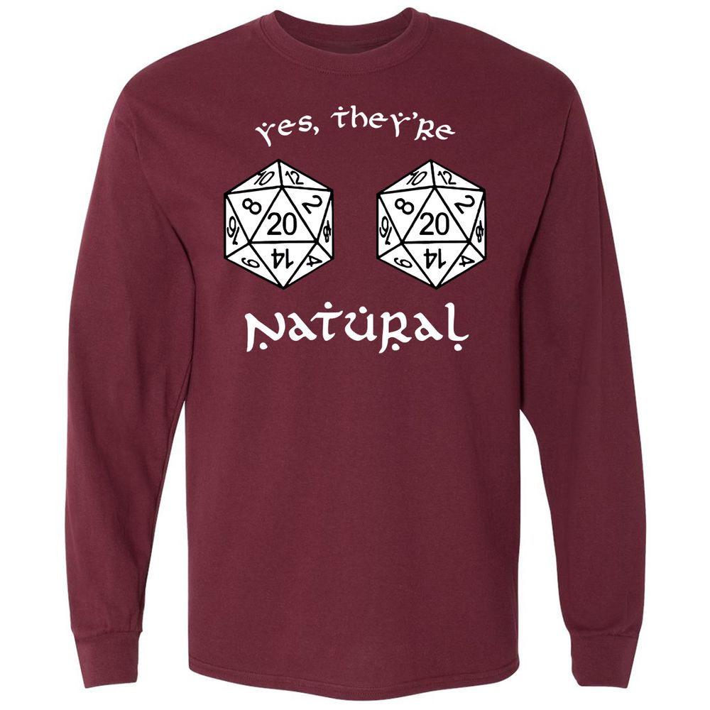 They Are Natural Long Sleeve T-Shirt - Maroon - 11