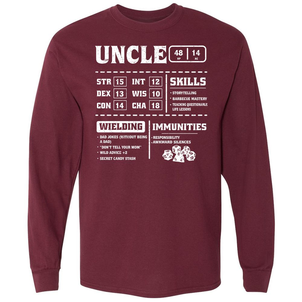 Uncle Stats Long Sleeve T-Shirt - Maroon - 11