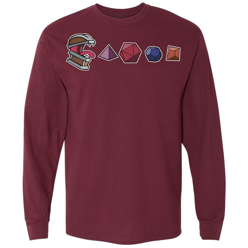 Mimic And Dices Long Sleeve T-Shirt - Maroon - 11