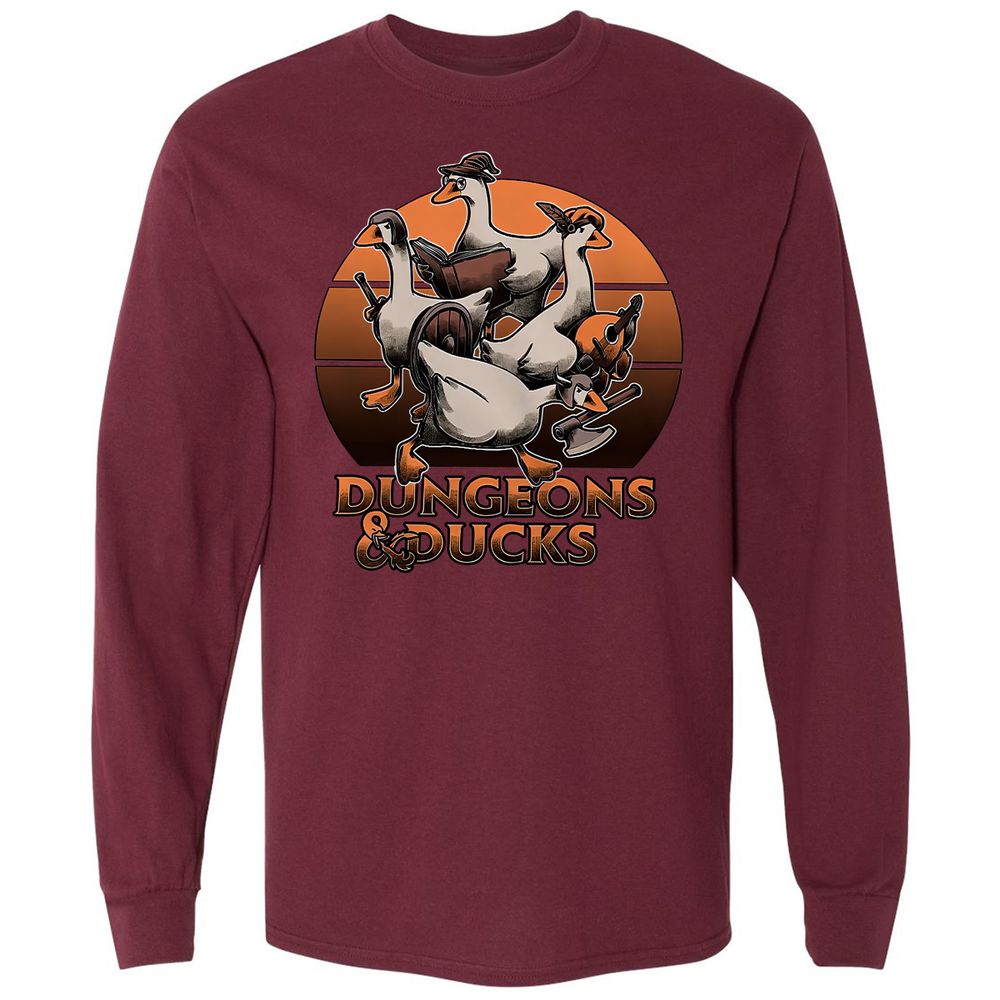 Dungeons And Ducks Long Sleeve T-Shirt - Maroon - 11