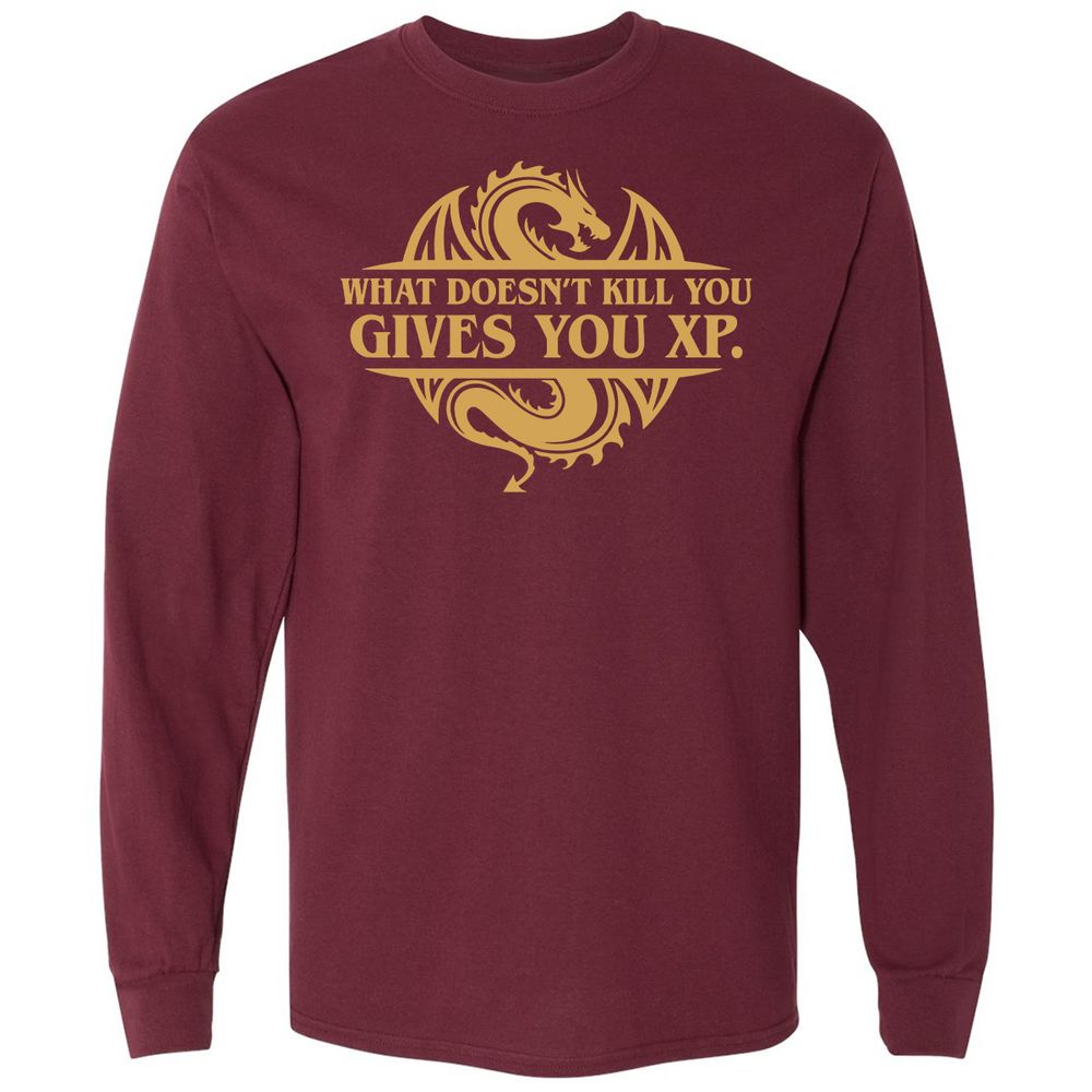 What Doesn't Kill You Gives You XP Long Sleeve T-Shirt - Maroon - 11