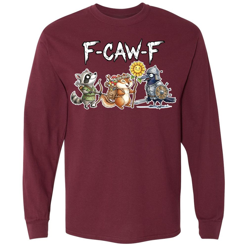 F-CAW-F Adventuring party Long Sleeve T-Shirt - Maroon - 11
