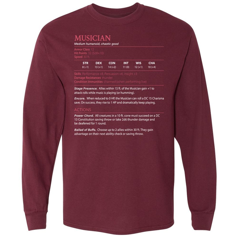 Musician Stats - Maroon - 11