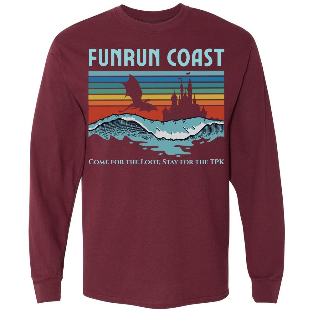 FUNRUN COAST Long Sleeve T-Shirt - Maroon - 11