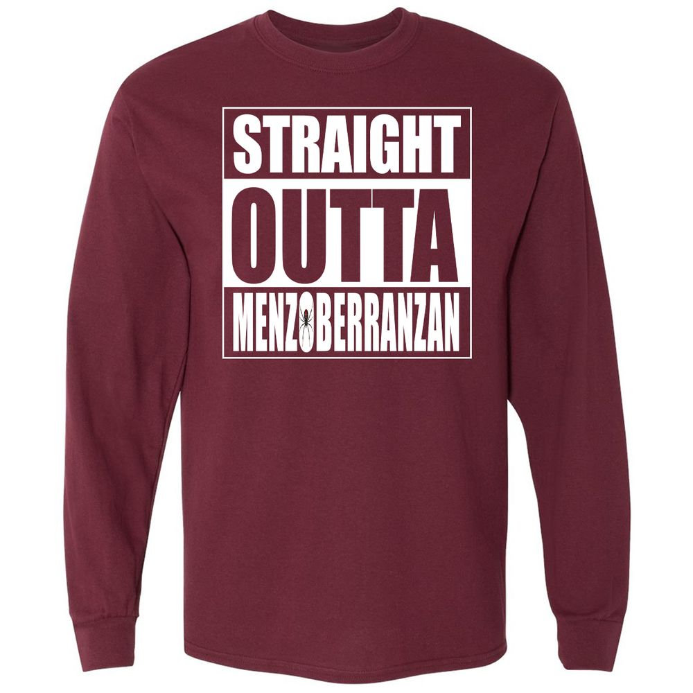 Straight Outta Menzoberranzan Long Sleeve T-Shirt - Maroon - 11