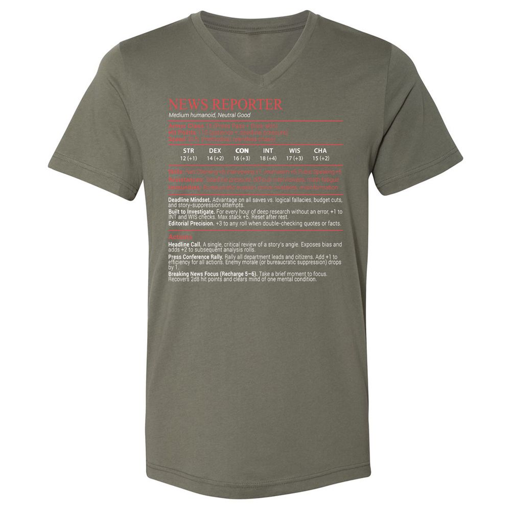 News Reporter Stats Block - Military Green - 11