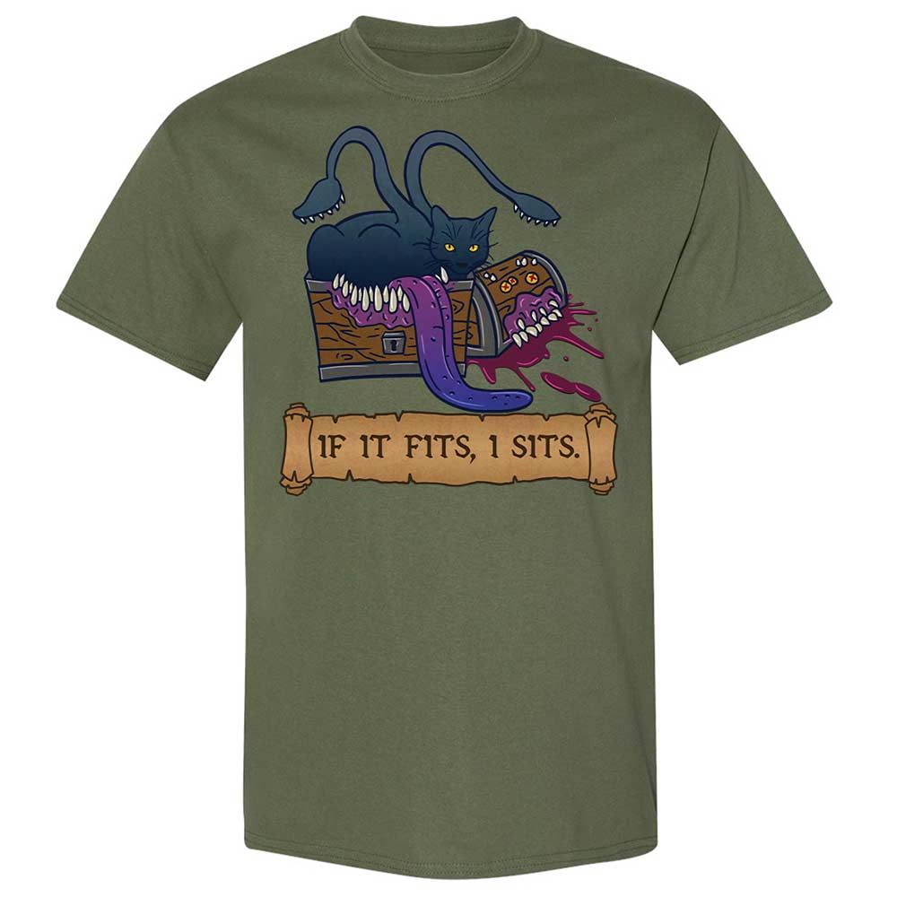 If It Fits I Sits Classic Unisex T-Shirt - Military Green - 11