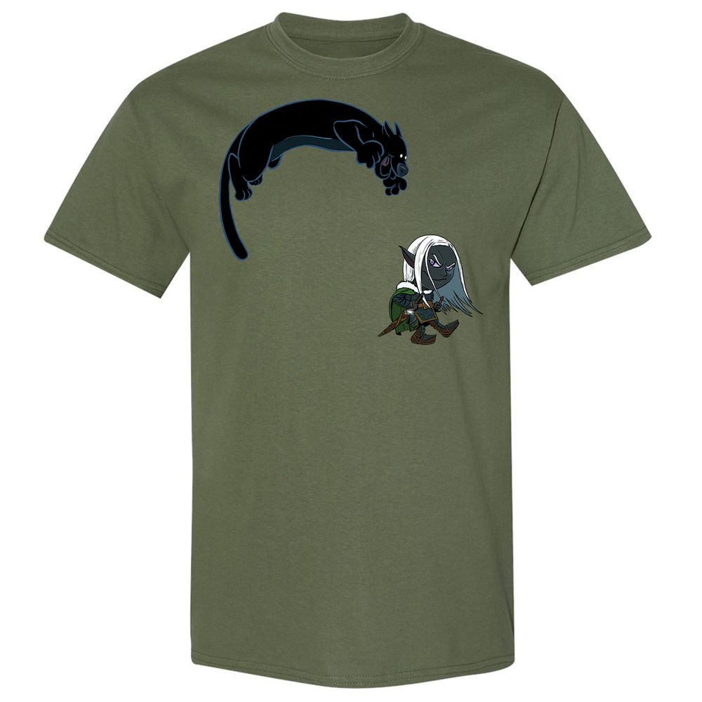 Drizzt and Guenhwyvar Classic Unisex T-Shirt - Military Green - 11