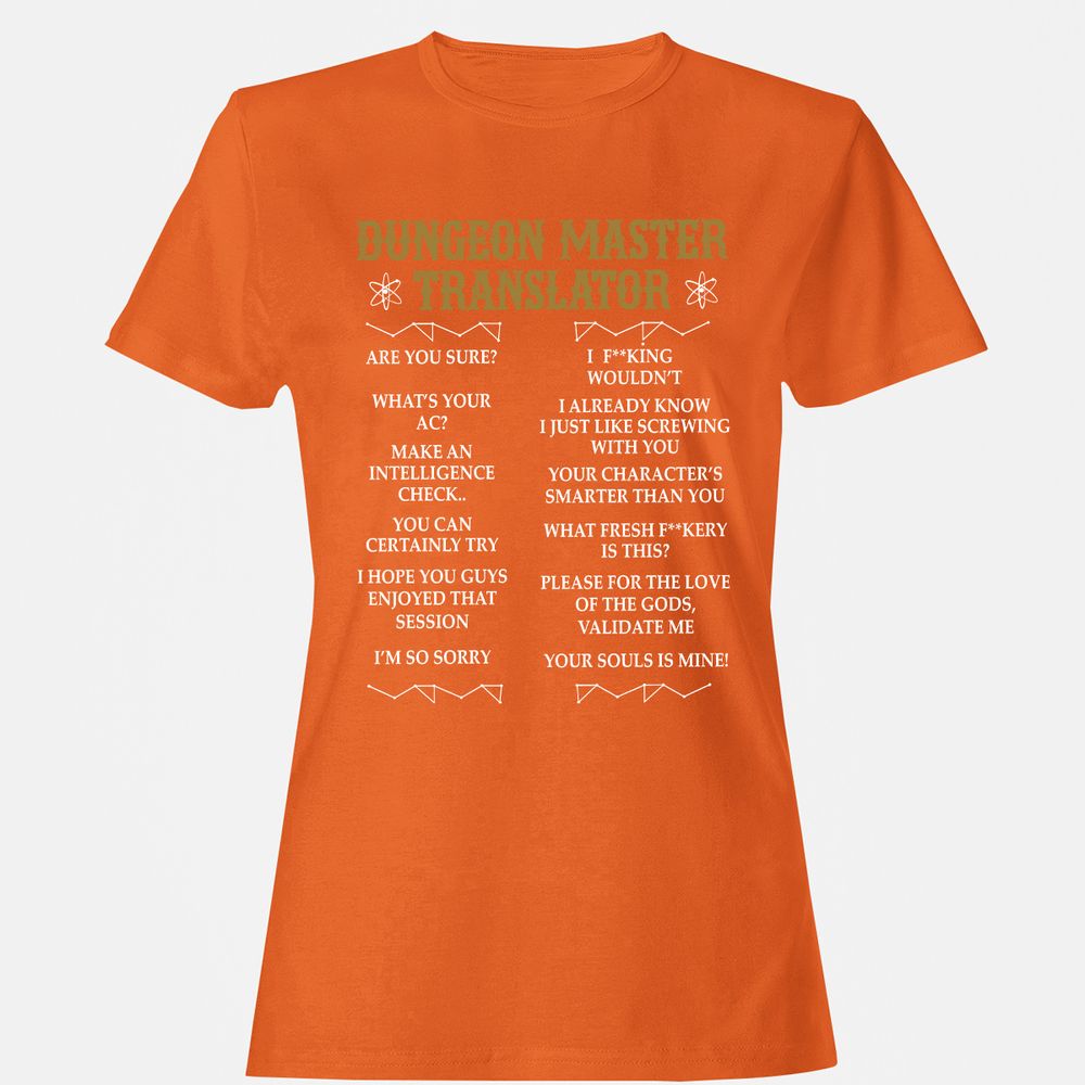 Dungeon Master Translator Women's T-Shirt - Orange - 11
