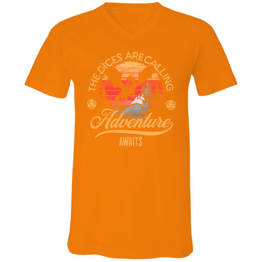 The Dices Are Calling Unisex V-Neck T-Shirt - Orange - 11