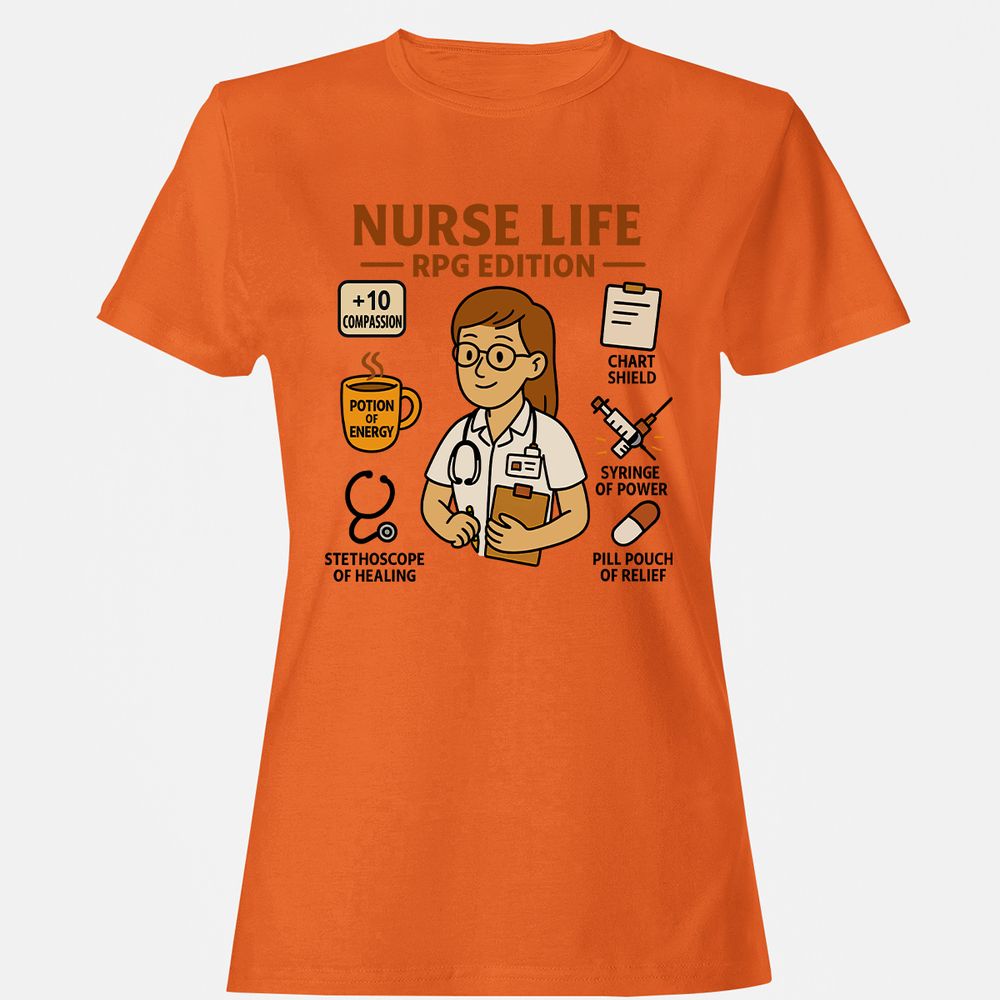 Nurse Life RPG Edition Women's T-Shirt - Orange - 11