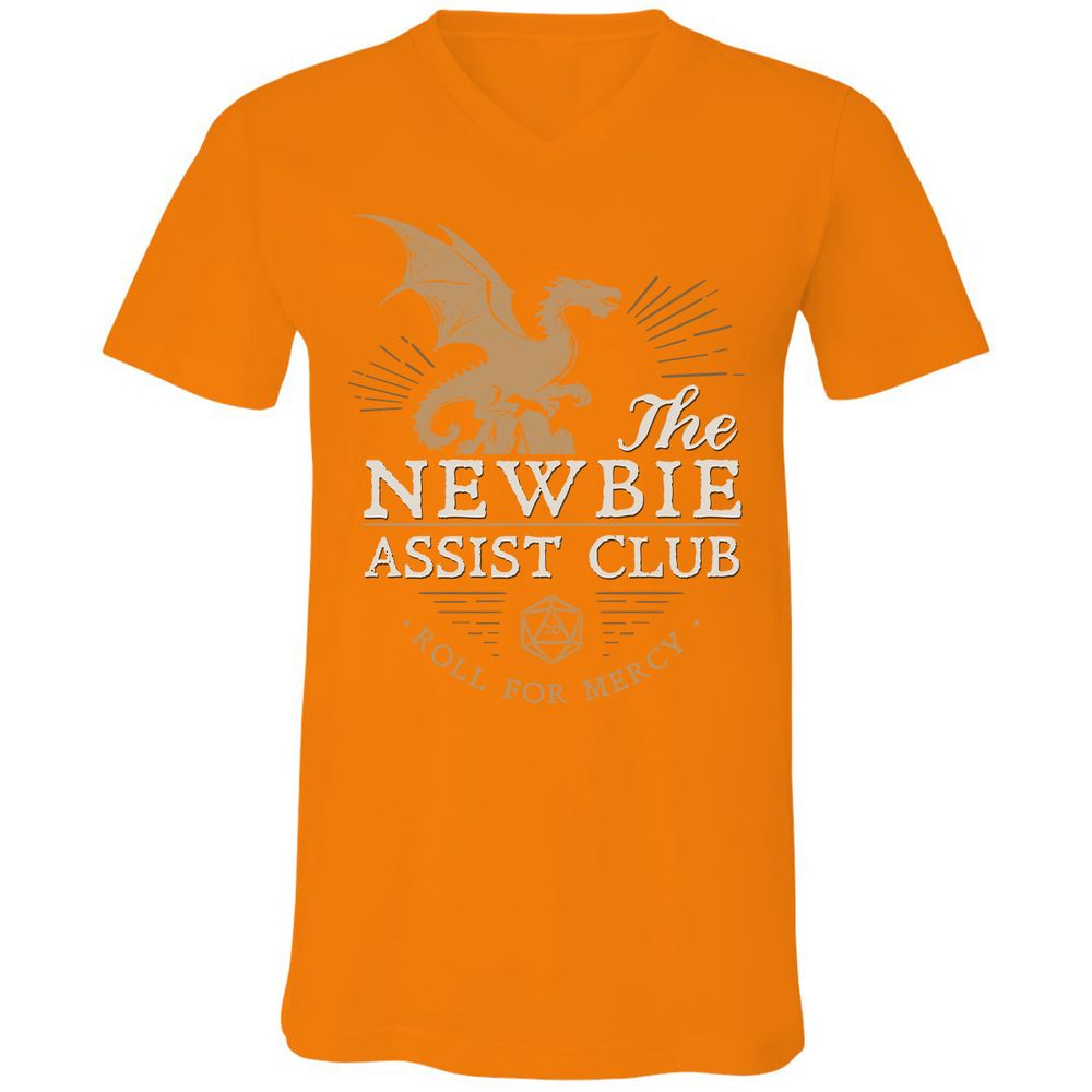 The Newbie Assist Club Unisex V-Neck T-Shirt - Orange - 11