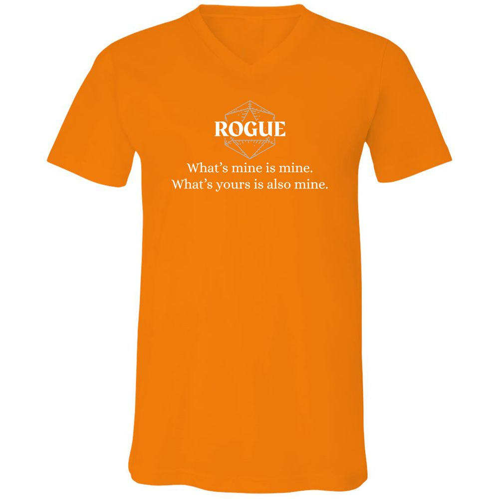 Rogue – What’s Mine Is Mine, What’s Yours Is Also Mine Unisex V-Neck T-Shirt - Orange - 11