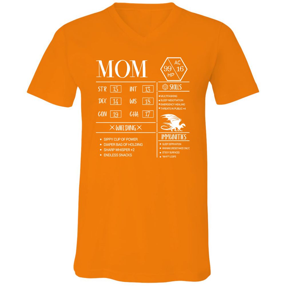Mom New Unisex V-Neck T-Shirt - Orange - 11