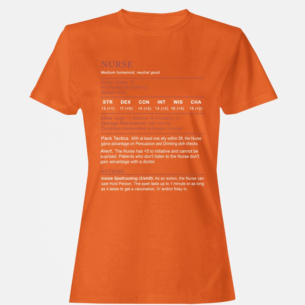 Nurse Stats 2 Women's T-Shirt - Orange - 11