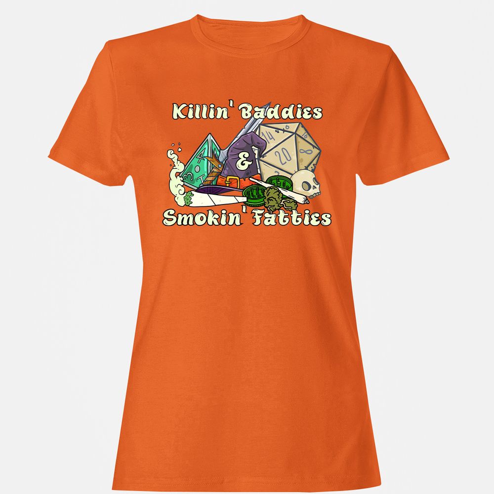 Killin' Baddies Smokin' Fatties Women's T-Shirt - Orange - 11