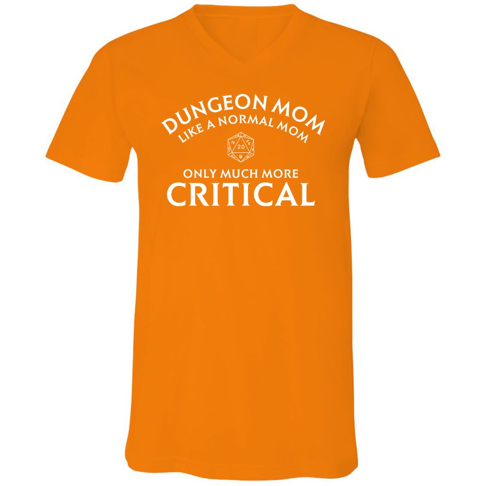 Dungeon Mom Normal Mom Unisex V-Neck T-Shirt - Orange - 11