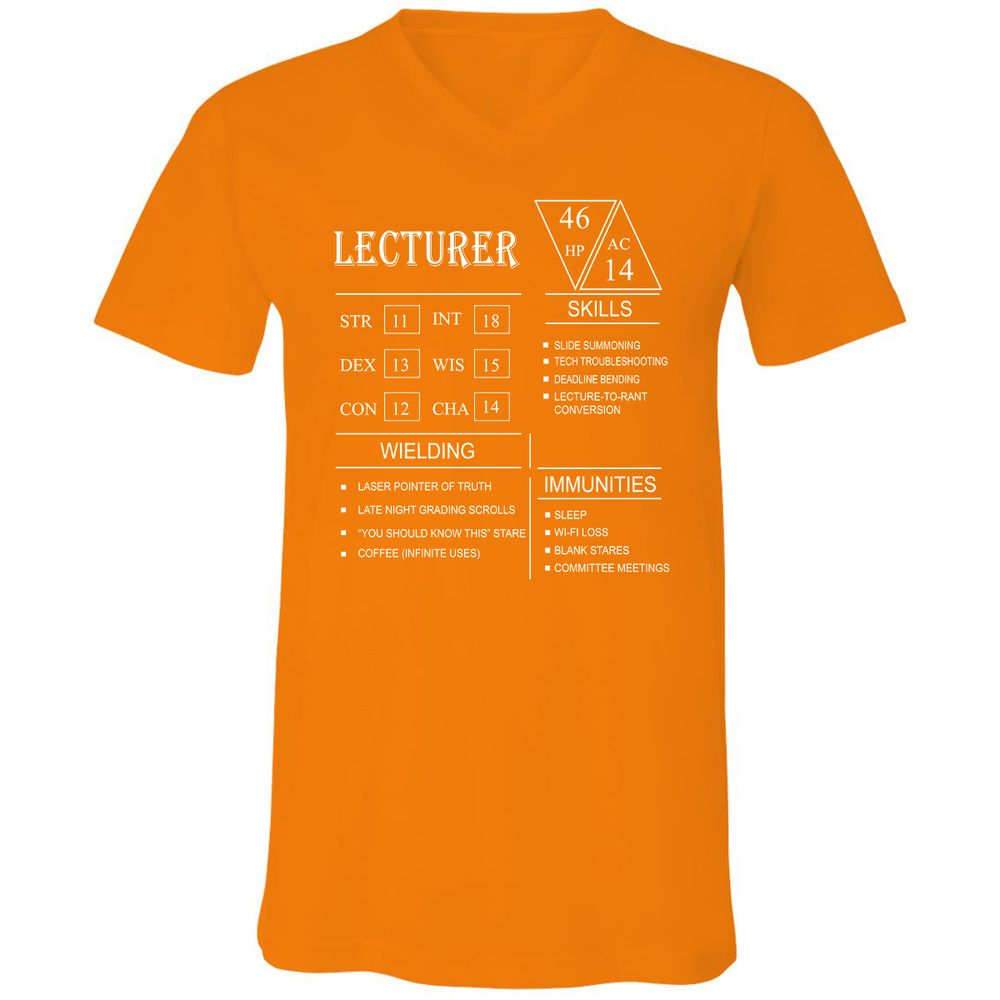 Lecturer New Unisex V-Neck T-Shirt - Orange - 11