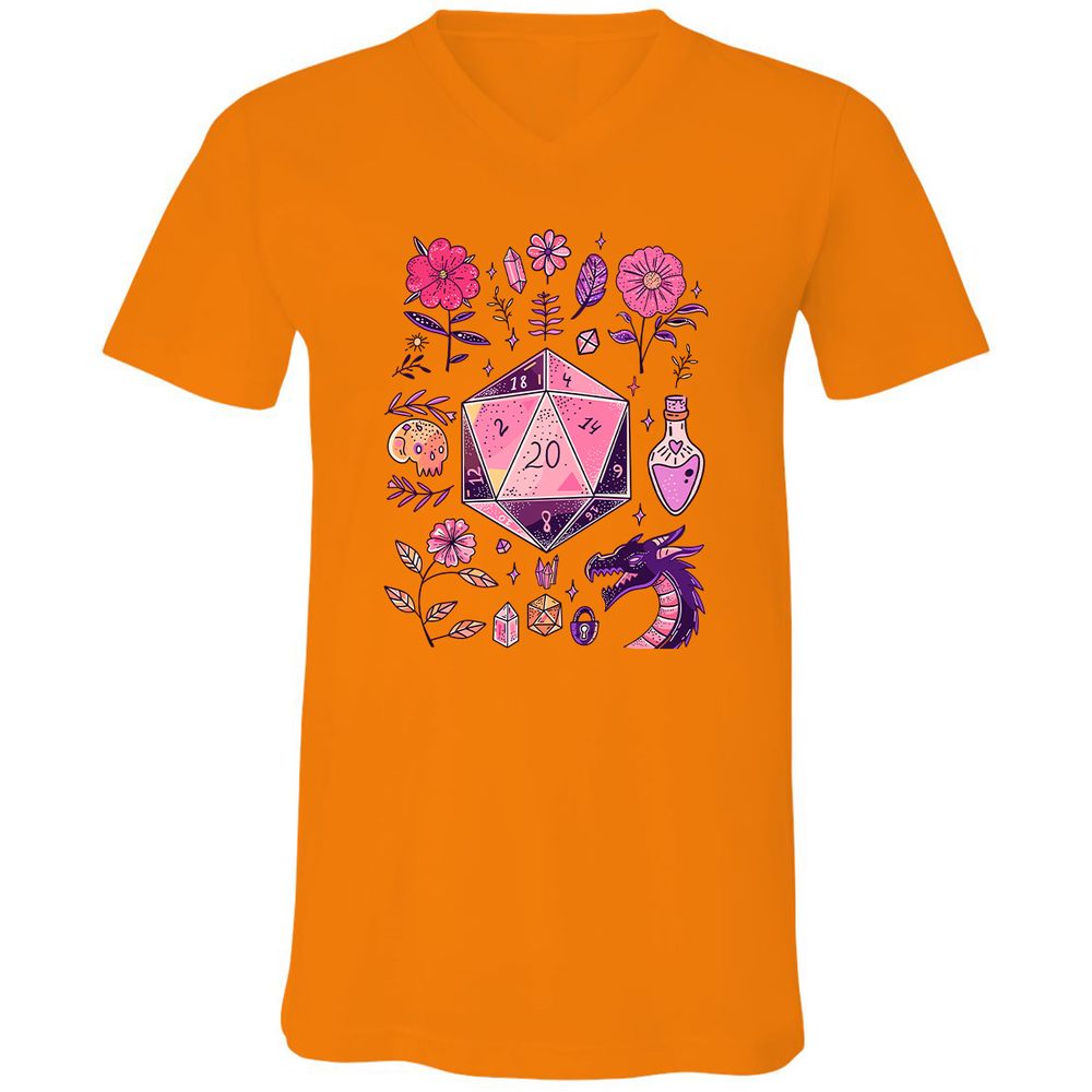 Mystic D20 Floral Dice Art - Orange - 11