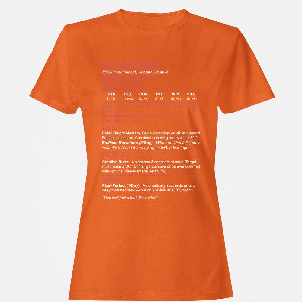 Designer Stats Women's T-Shirt - Orange - 11