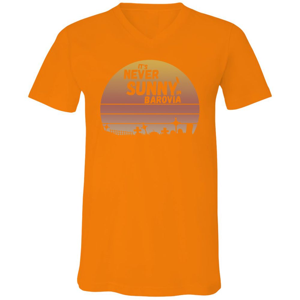 Vintage It's Never Sunny In Barovia Unisex V-Neck T-Shirt - Orange - 11