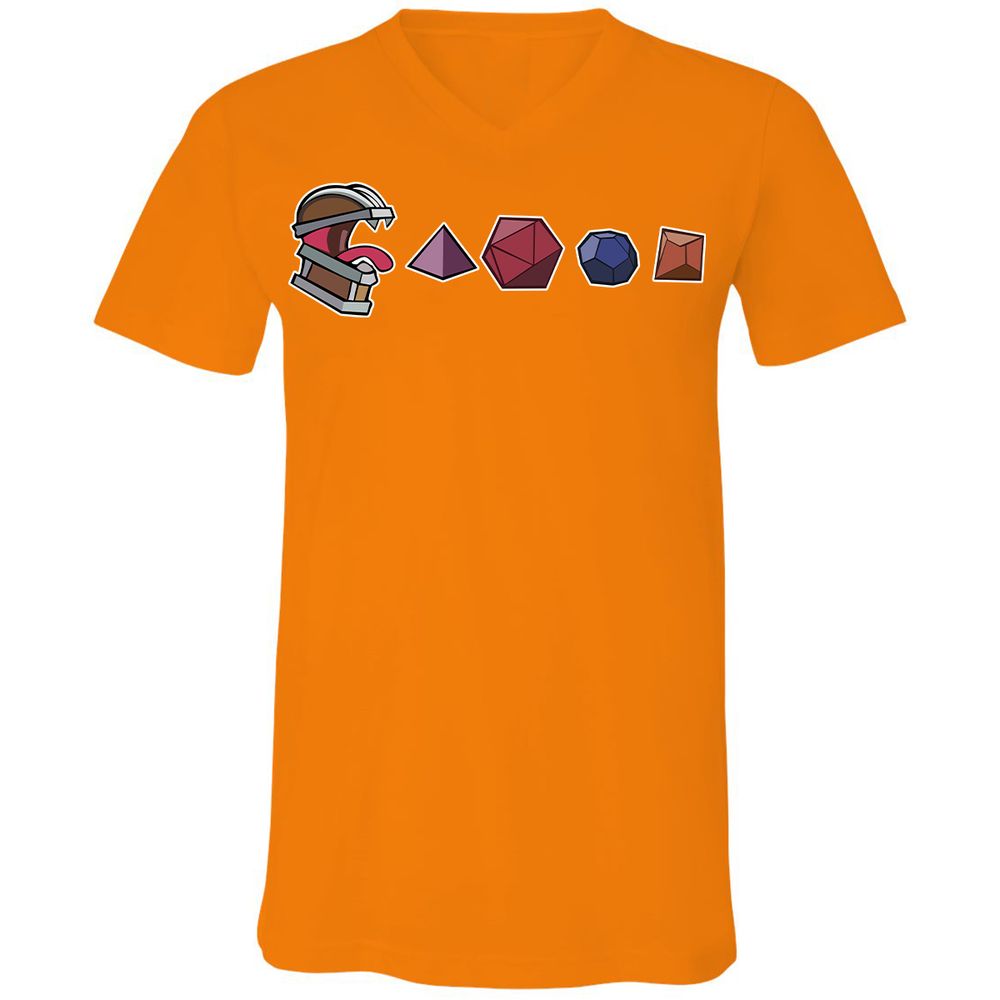 Mimic And Dices Unisex V-Neck T-Shirt - Orange - 11