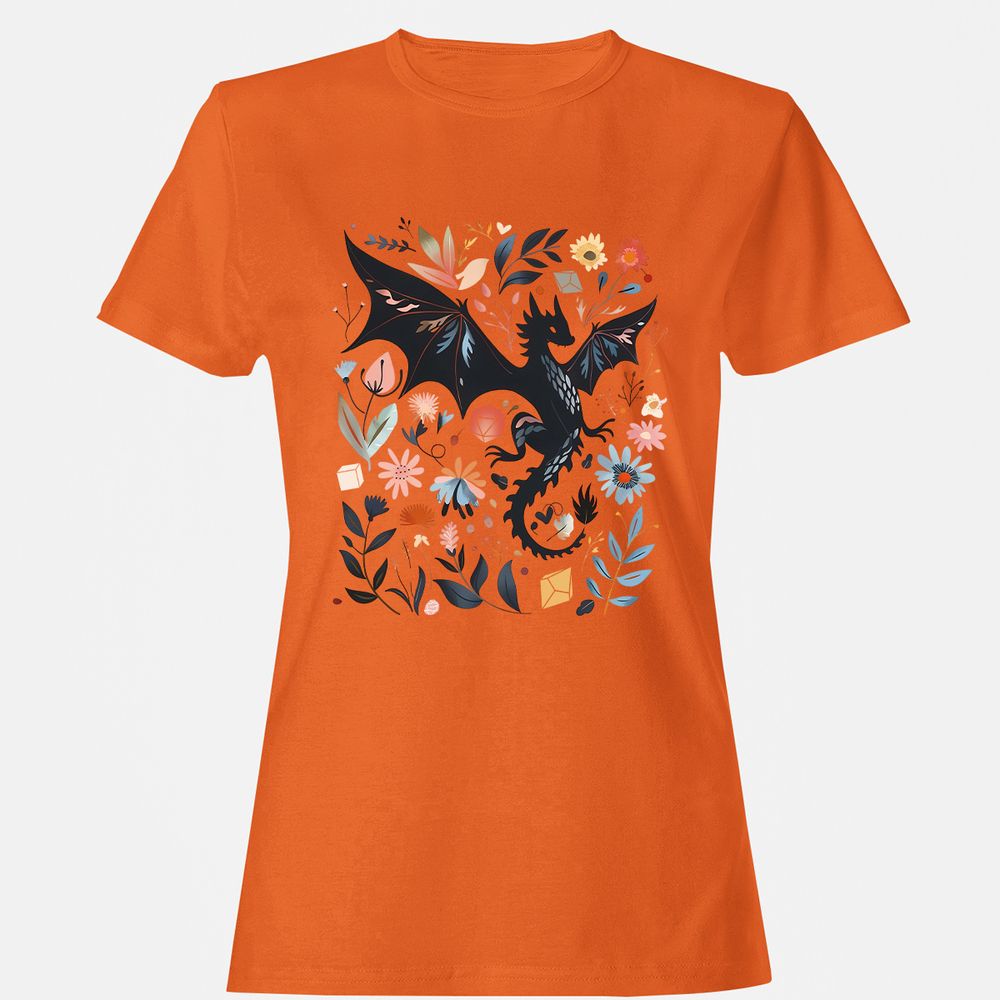 Floral DnD Dragon - Orange - 11
