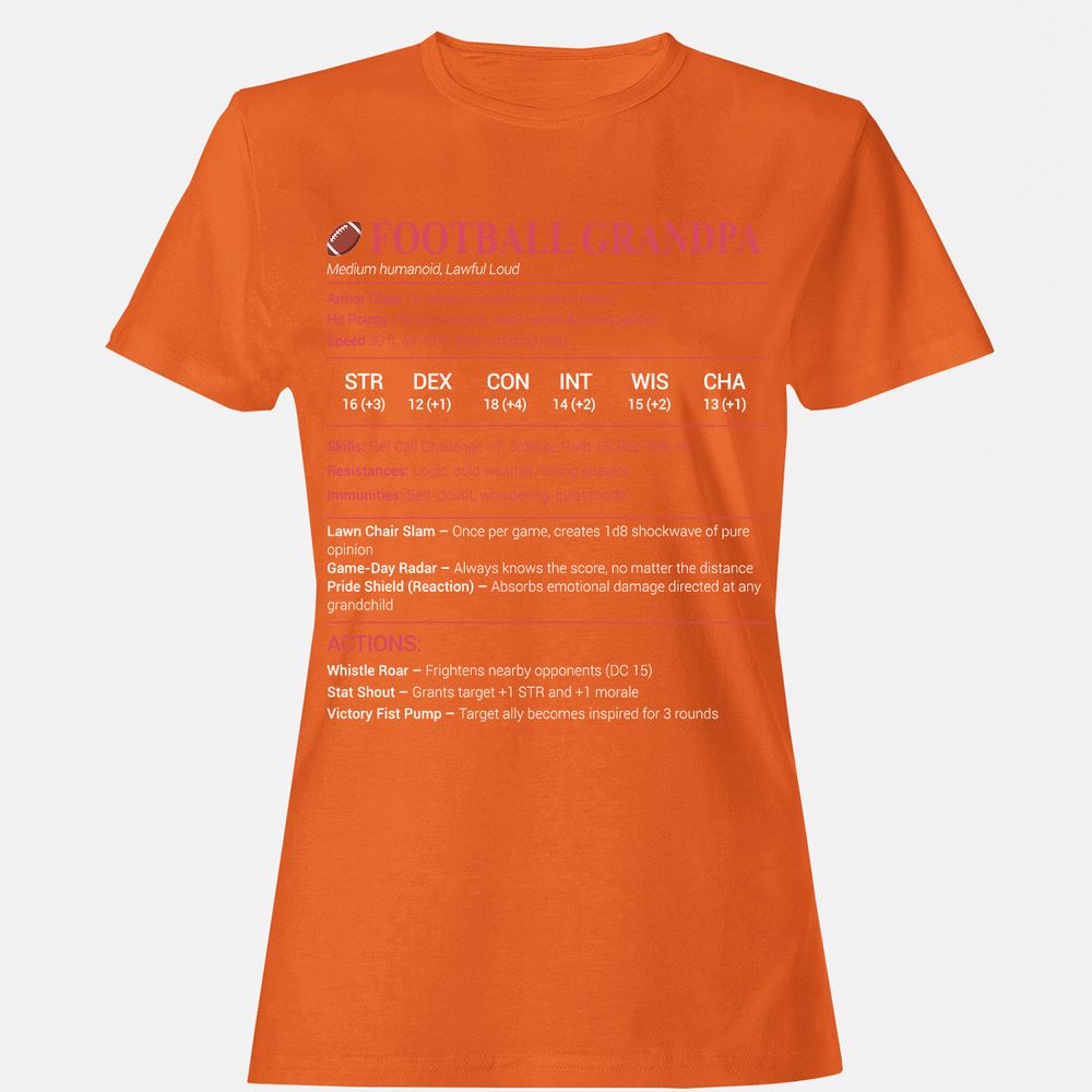 Football Grandpa Women's T-Shirt - Orange - 11