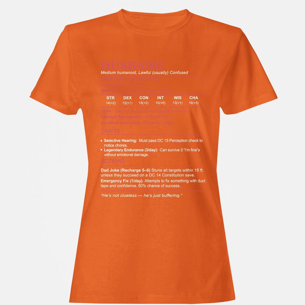 Husband Stats Women's T-Shirt - Orange - 11