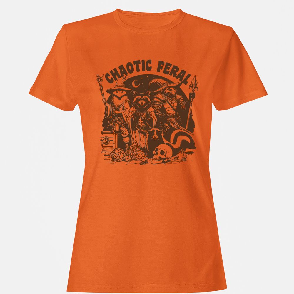 Raccoon Chaotic Feral Women's T-Shirt - Orange - 11